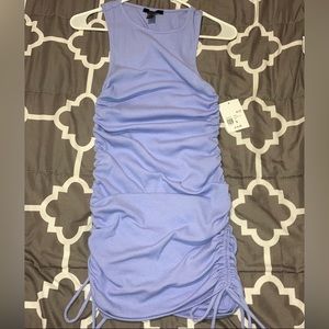 Lavender Knit Dress with Ruched Sides